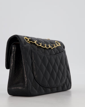 Chanel Black Vintage Small Classic Double Flap Bag in Lambskin Leather with 24K Gold Hardware