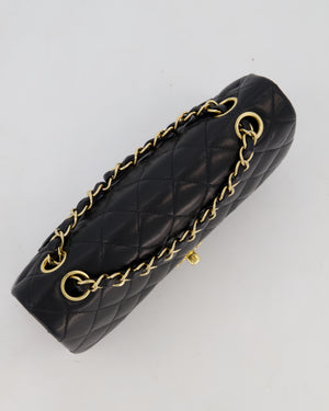 Chanel Black Vintage Small Classic Double Flap Bag in Lambskin Leather with 24K Gold Hardware