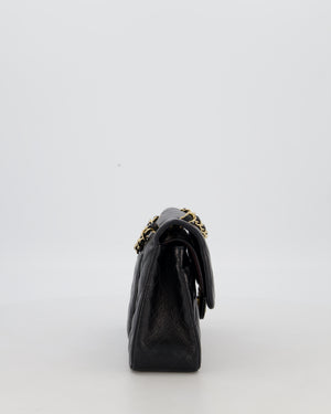 Chanel Black Vintage Small Classic Double Flap Bag in Lambskin Leather with 24K Gold Hardware