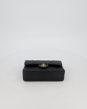 Chanel Black Vintage Small Classic Double Flap Bag in Lambskin Leather with 24K Gold Hardware