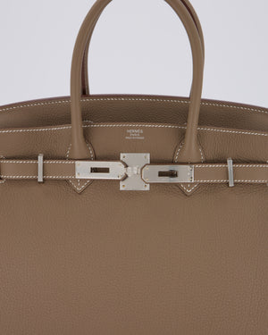 *VERY RARE* Hermès Birkin 30 Retourne Bag in Etoupe Togo Leather with Palladium Hardware