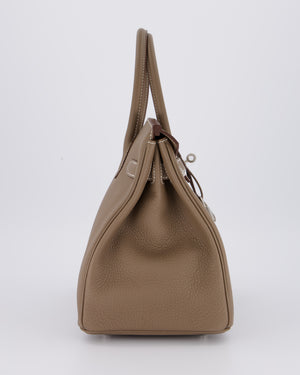 *VERY RARE* Hermès Birkin 30 Retourne Bag in Etoupe Togo Leather with Palladium Hardware