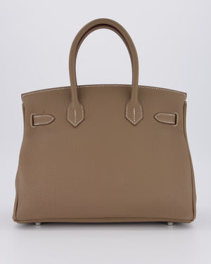*VERY RARE* Hermès Birkin 30 Retourne Bag in Etoupe Togo Leather with Palladium Hardware