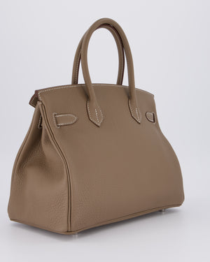 *VERY RARE* Hermès Birkin 30 Retourne Bag in Etoupe Togo Leather with Palladium Hardware
