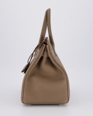*VERY RARE* Hermès Birkin 30 Retourne Bag in Etoupe Togo Leather with Palladium Hardware