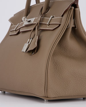 *VERY RARE* Hermès Birkin 30 Retourne Bag in Etoupe Togo Leather with Palladium Hardware