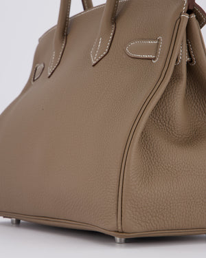 *VERY RARE* Hermès Birkin 30 Retourne Bag in Etoupe Togo Leather with Palladium Hardware