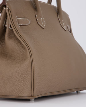 *VERY RARE* Hermès Birkin 30 Retourne Bag in Etoupe Togo Leather with Palladium Hardware