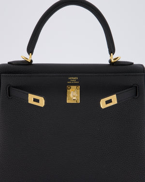 Hermès Kelly 25 Retourne Bag in Noir Togo Leather with Gold Hardware