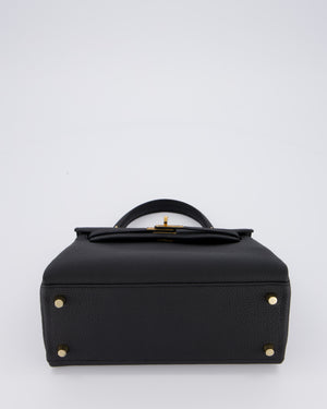 Hermès Kelly 25 Retourne Bag in Noir Togo Leather with Gold Hardware
