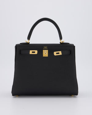 Hermès Kelly 25 Retourne Bag in Noir Togo Leather with Gold Hardware