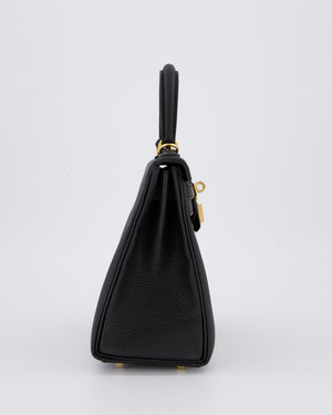 Hermès Kelly 25 Retourne Bag in Noir Togo Leather with Gold Hardware