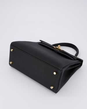Hermès Kelly 25 Retourne Bag in Noir Togo Leather with Gold Hardware