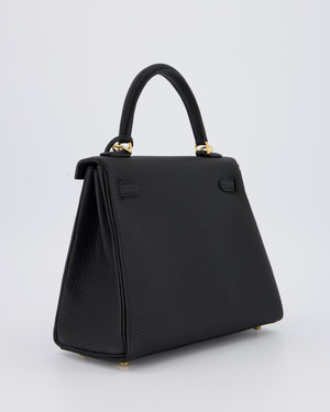 Hermès Kelly 25 Retourne Bag in Noir Togo Leather with Gold Hardware