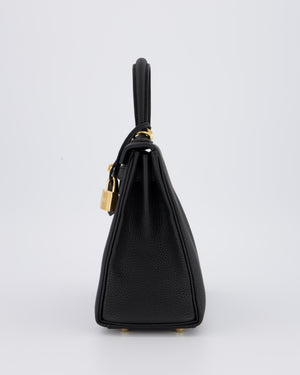 Hermès Kelly 25 Retourne Bag in Noir Togo Leather with Gold Hardware