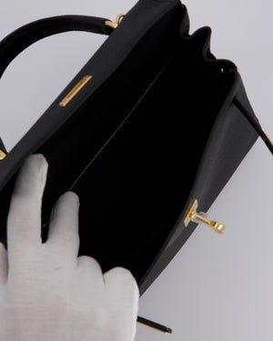 Hermès Kelly 25 Retourne Bag in Noir Togo Leather with Gold Hardware