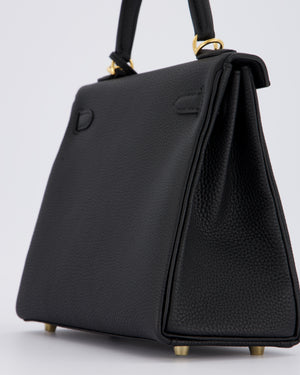 Hermès Kelly 25 Retourne Bag in Noir Togo Leather with Gold Hardware