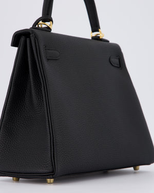 Hermès Kelly 25 Retourne Bag in Noir Togo Leather with Gold Hardware