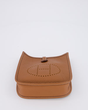 Hermès Mini Evelyne 16 Bag in Gold Taurillon Clemence Leather with Gold Hardware