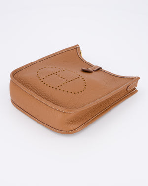 Hermès Mini Evelyne 16 Bag in Gold Taurillon Clemence Leather with Gold Hardware