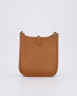 Hermès Mini Evelyne 16 Bag in Gold Taurillon Clemence Leather with Gold Hardware
