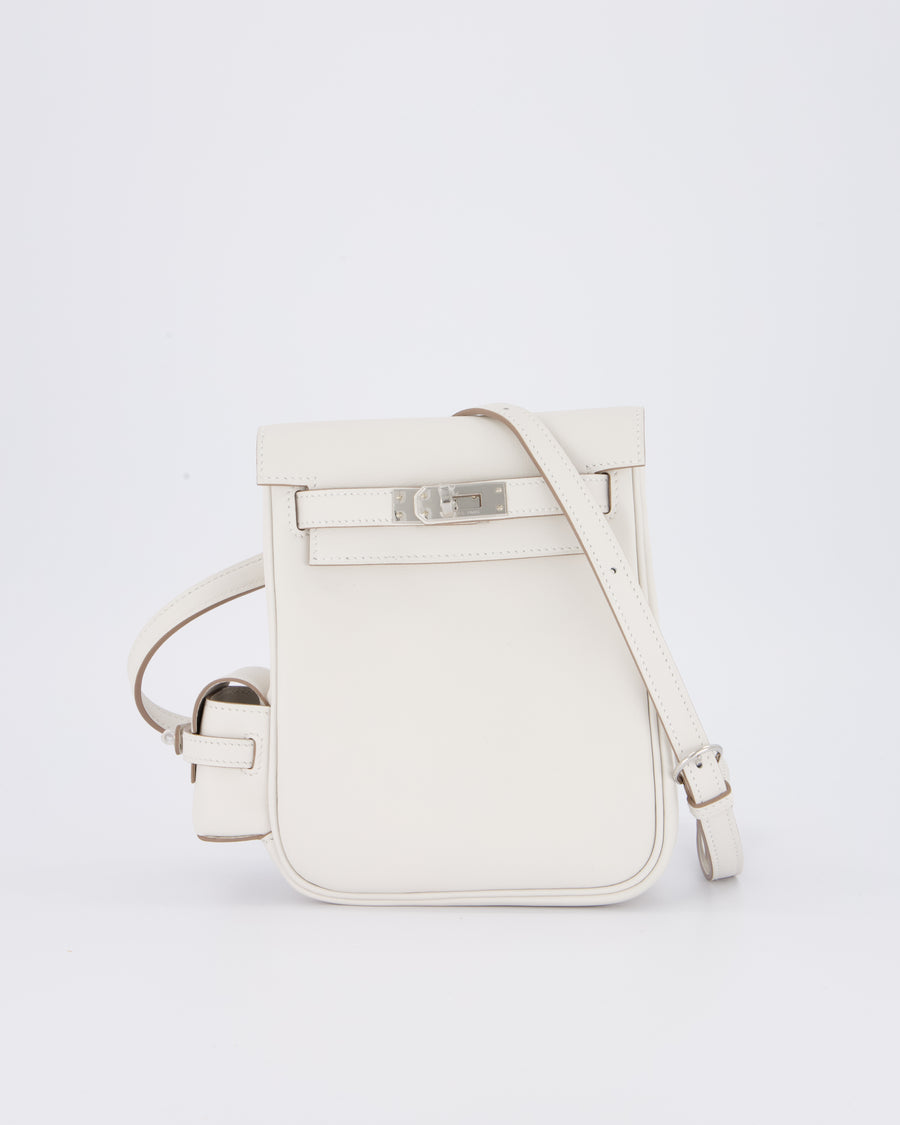 *RARE* Hermès Kelly Jump Backpack Bag in Gris Pale Swift Leather with Palladium Hardware