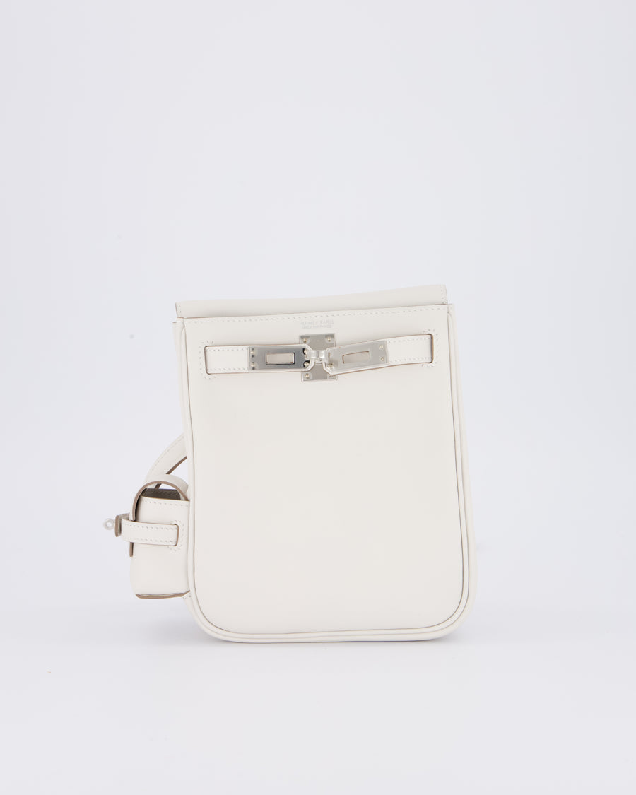 *RARE* Hermès Kelly Jump Backpack Bag in Gris Pale Swift Leather with Palladium Hardware