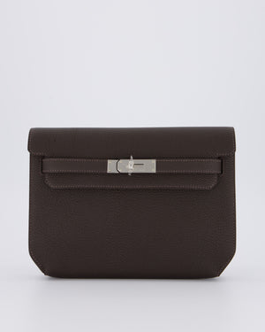 *RARE* Hermès Kelly Depeches 25 Bag in Bai Brun Togo Leather with Palladium Hardware
