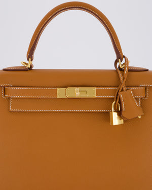 Hermès Kelly 28 Sellier Bag in Gold Epsom Leather with Gold Hardware