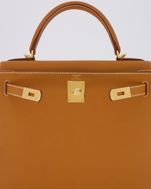Hermès Kelly 28 Sellier Bag in Gold Epsom Leather with Gold Hardware