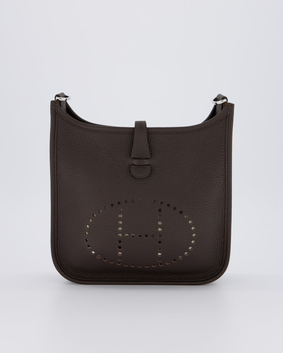 *HOT* Hermès Evelyne III 23 Bag in Ebene Taurillon Clemence Leather with Palladium Hardware