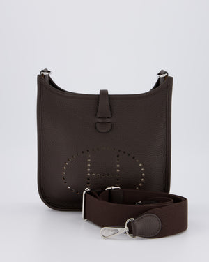 *HOT* Hermès Evelyne III 23 Bag in Ebene Taurillon Clemence Leather with Palladium Hardware