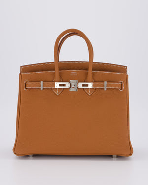 Hermès Birkin 25 Retourne Gold Togo Leather with Palladium Hardware