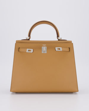 Hermès Kelly 25 Sellier Bag in Biscuit Epsom Leather with Palladium Hardware
