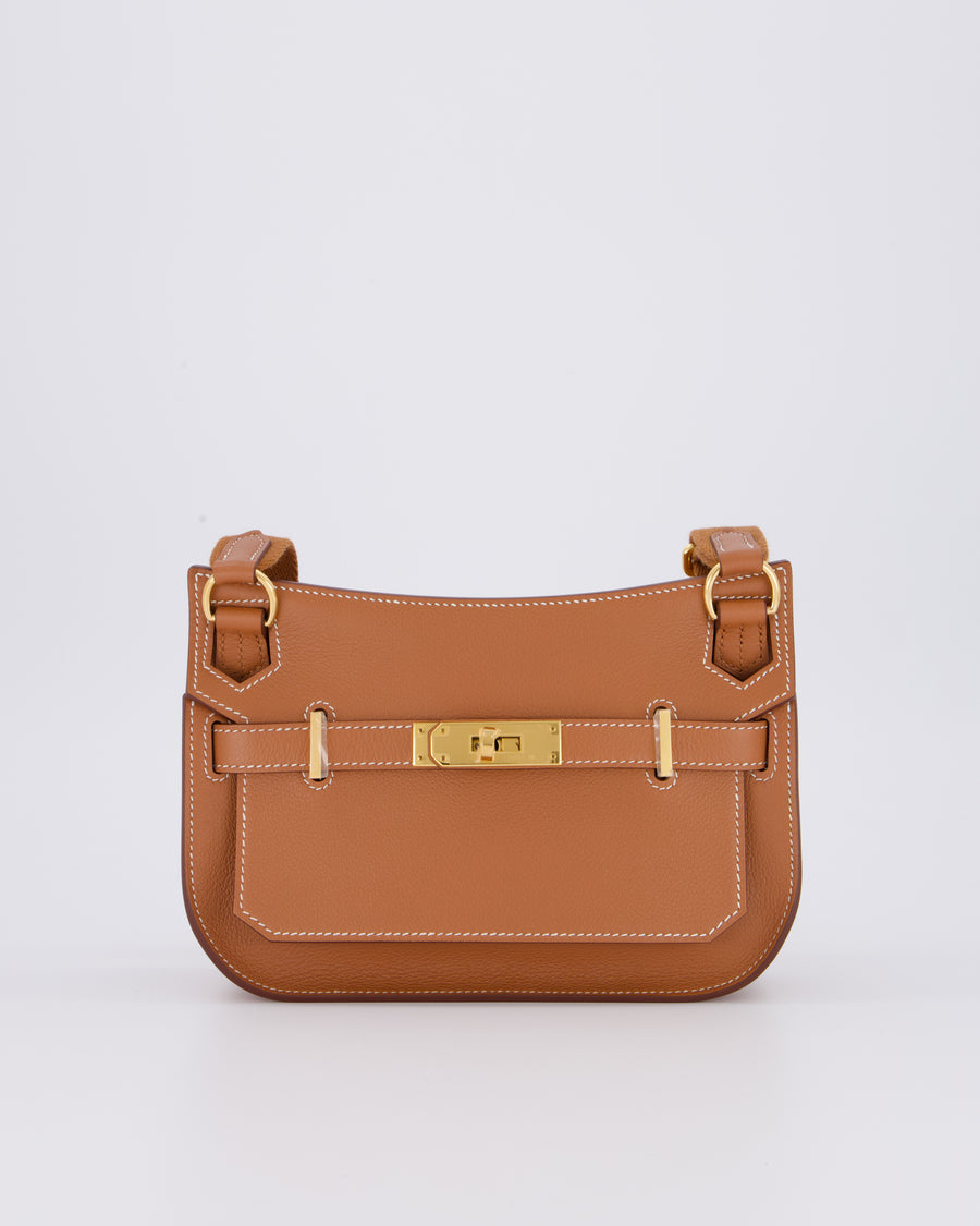 *RARE* Hermès Mini Jypsiere Bag in Gold Evercolour Leather with Gold Hardware