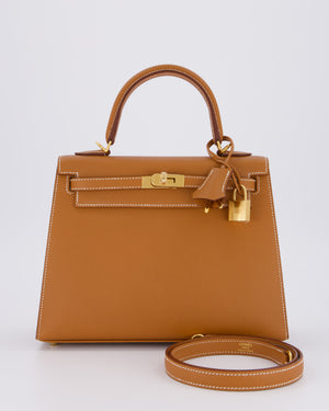 *HOLY GRAIL* Hermès Kelly 25 Sellier Bag in Gold Epsom Leather with Gold Hardware