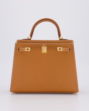 *HOLY GRAIL* Hermès Kelly 25 Sellier Bag in Gold Epsom Leather with Gold Hardware