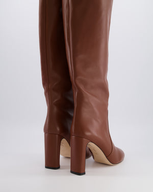 Stuart Weitzman Brown Nappa Leather Babette High-Knee Boots Size EU 42 RRP £795
