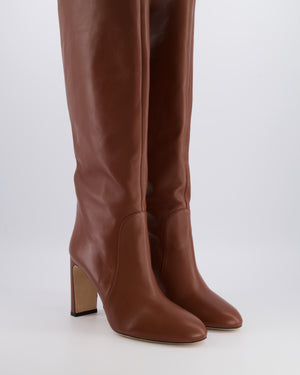 Stuart Weitzman Brown Nappa Leather Babette High-Knee Boots Size EU 42 RRP £795
