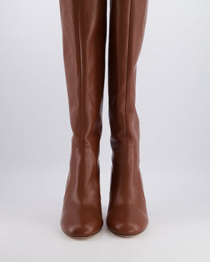 Stuart Weitzman Brown Nappa Leather Babette High-Knee Boots Size EU 42 RRP £795