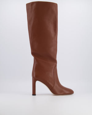 Stuart Weitzman Brown Nappa Leather Babette High-Knee Boots Size EU 42 RRP £795