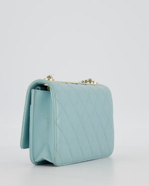 Chanel Blue Trendy Wallet on Chain Bag in Lambskin Leather with Gold Hardware