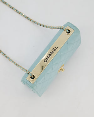 Chanel Blue Trendy Wallet on Chain Bag in Lambskin Leather with Gold Hardware