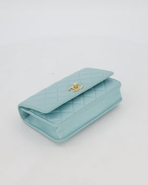 Chanel Blue Trendy Wallet on Chain Bag in Lambskin Leather with Gold Hardware