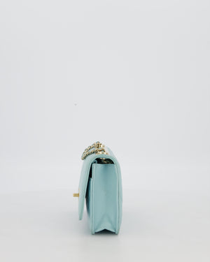 Chanel Blue Trendy Wallet on Chain Bag in Lambskin Leather with Gold Hardware