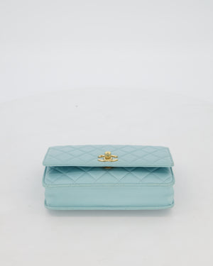 Chanel Blue Trendy Wallet on Chain Bag in Lambskin Leather with Gold Hardware