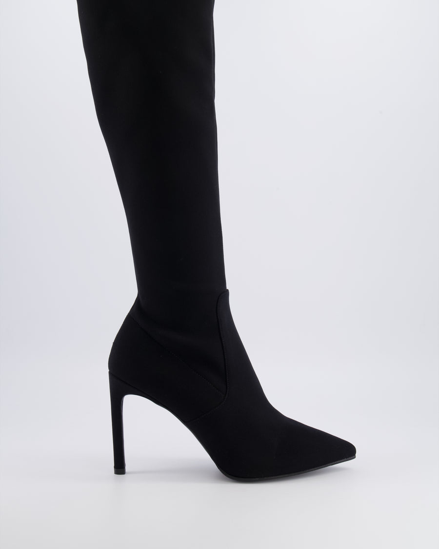 Stuart Weitzman Black Nylon Stretch Knee-High Boots Size EU 41 RRP £600