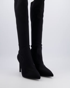Stuart Weitzman Black Nylon Stretch Knee-High Boots Size EU 41 RRP £600