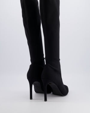 Stuart Weitzman Black Nylon Stretch Knee-High Boots Size EU 41 RRP £600