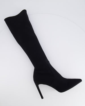 Stuart Weitzman Black Nylon Stretch Knee-High Boots Size EU 41 RRP £600
